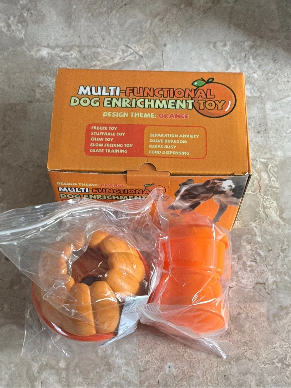 Multi-Functional Dog Enrichment Toy - Orange